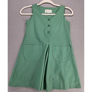 Vintage Authentic Official Girl Scout Junior Uniform Overall‎ Dress 7 Dacron